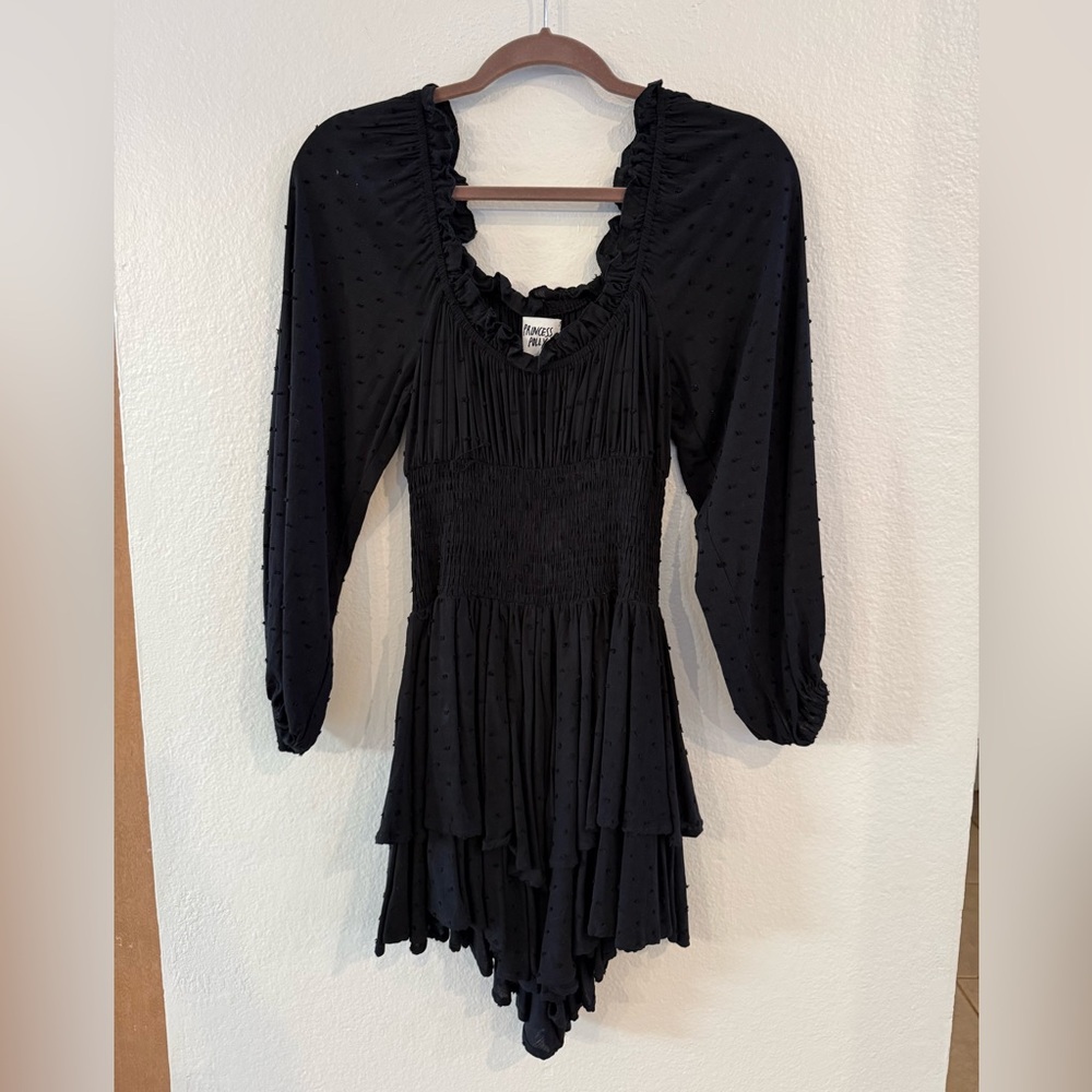 Princess Polly Black Long Sleeve Romper Dress